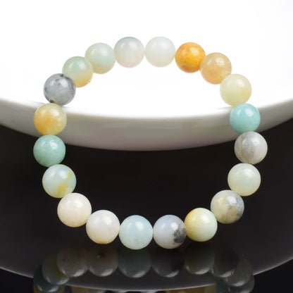 Crystal Blue Green Natural Stone Beads Bracelet