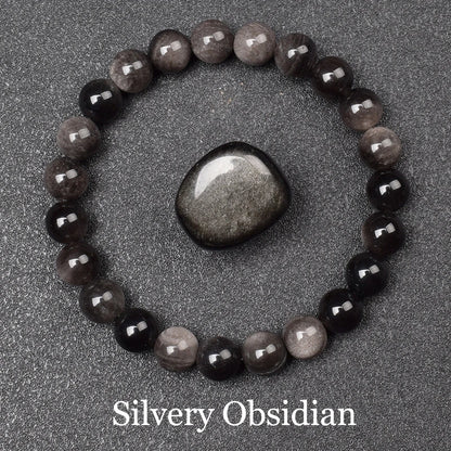 Natural Red Stripes Agate Stone Beads Bracelet