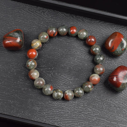 Natural African Bloodstones Beads Bracelet