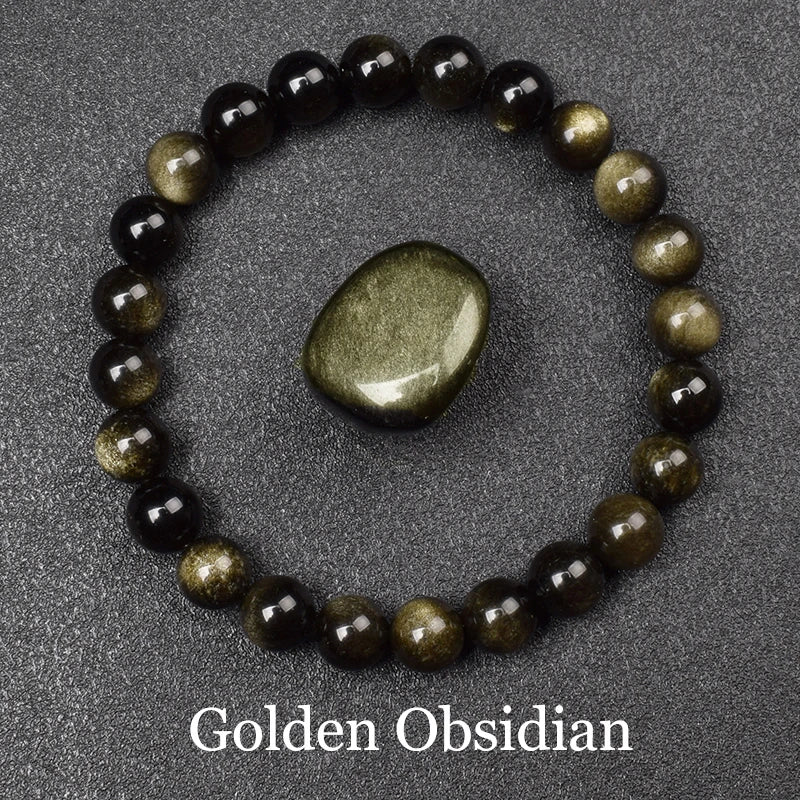 Natural Silver Color Obsidian Bracelet
