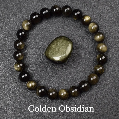 Natural Silver Color Obsidian Bracelet