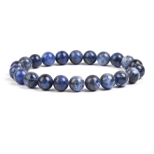 Natural Stone Dark Blue Sodalite Beads Bracelet