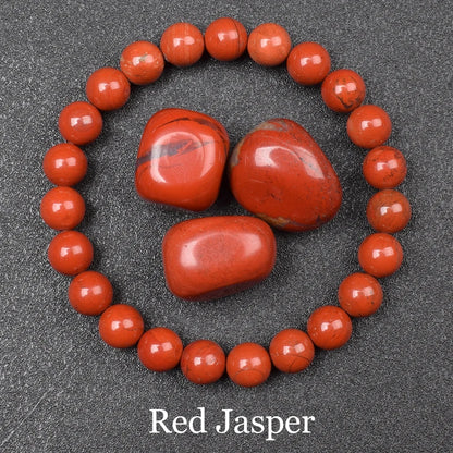 Natural Red Stripes Agate Stone Beads Bracelet