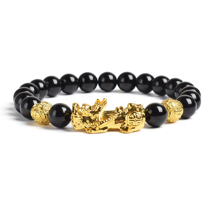 Yellow Elastic Tiger Eye Stone Beads Bracelet