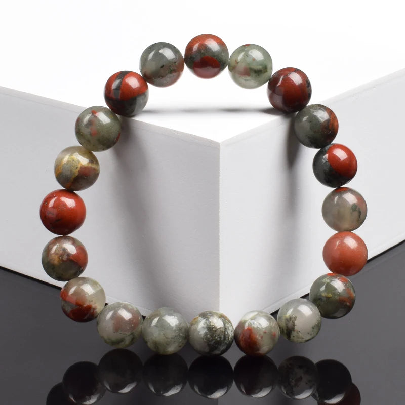 Natural African Bloodstones Beads Bracelet