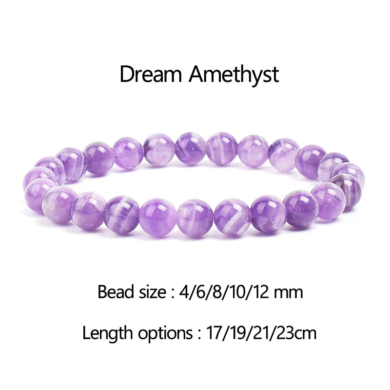 4-12 MM Natural Lace Amethysts Bracelet