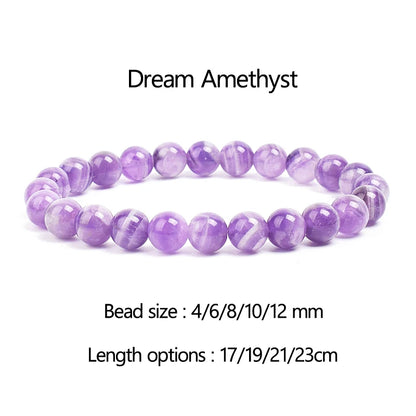 4-12 MM Natural Lace Amethysts Bracelet