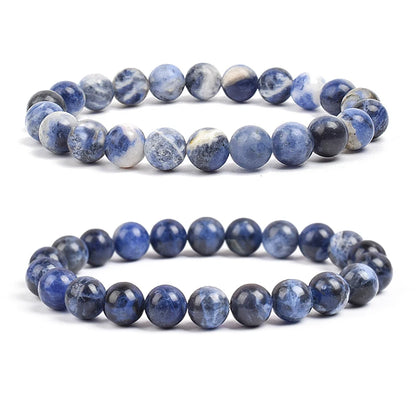 Natural Stone Dark Blue Sodalite Beads Bracelet