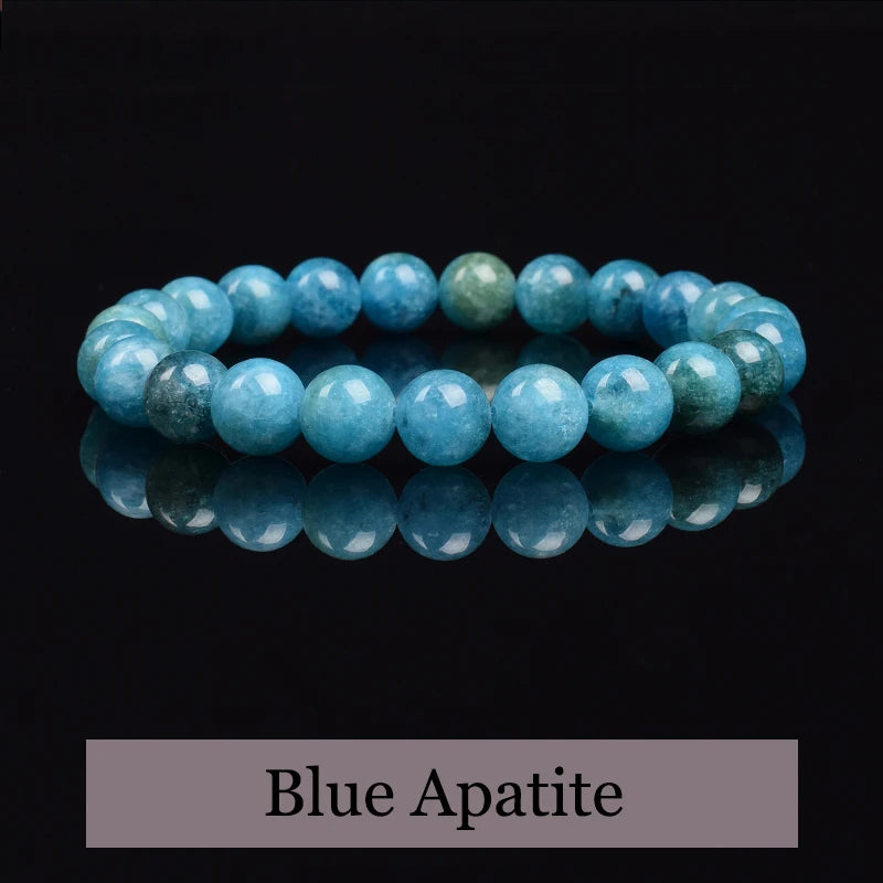 Original Blue Apatite Natural Stone Beads Bracelet