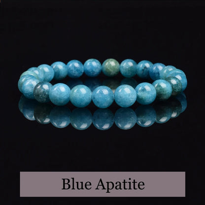 Original Blue Apatite Natural Stone Beads Bracelet