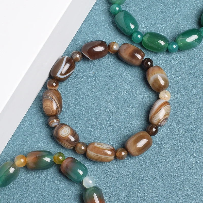 Natural Stone Coffee Lace Agates Bracelet