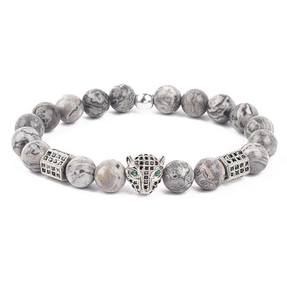 Fashion Cubic Zirconia Skull Leopard Bracelet