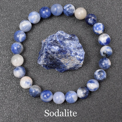 Natural Red Stripes Agate Stone Beads Bracelet
