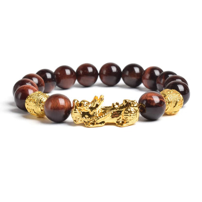 Yellow Elastic Tiger Eye Stone Beads Bracelet