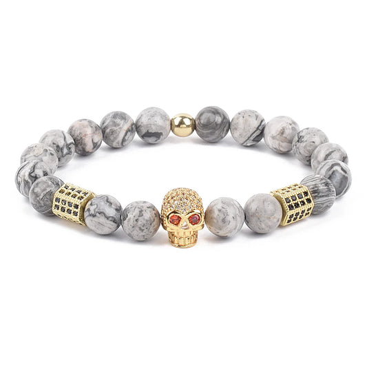 Fashion Cubic Zirconia Skull Leopard Bracelet
