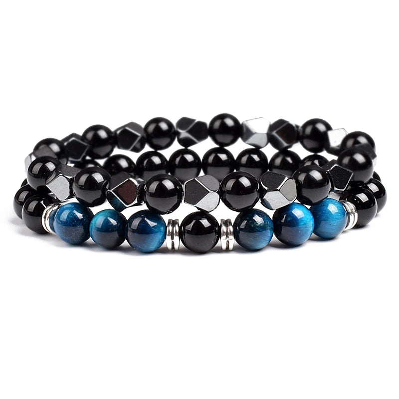 Natural Tiger Eye Beads Couple Bracelets