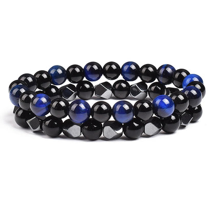 Natural Tiger Eye Beads Couple Bracelets
