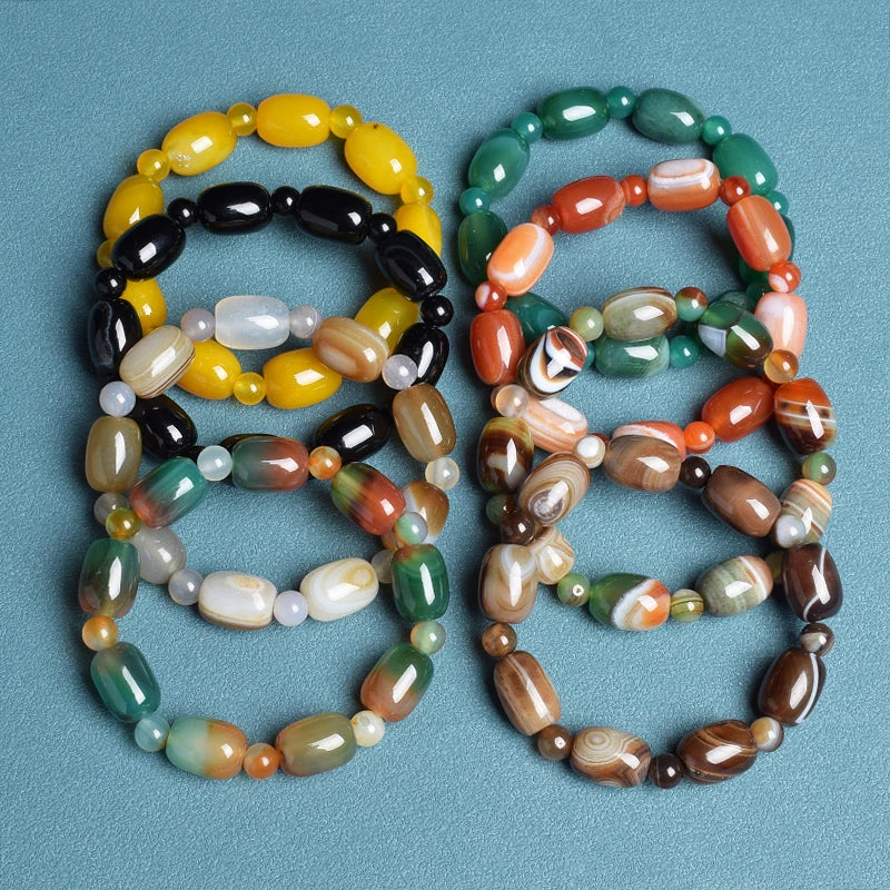 Natural Stone Coffee Lace Agates Bracelet