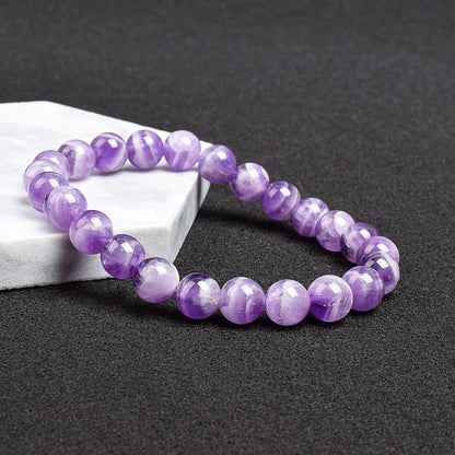 4-12 MM Natural Lace Amethysts Bracelet