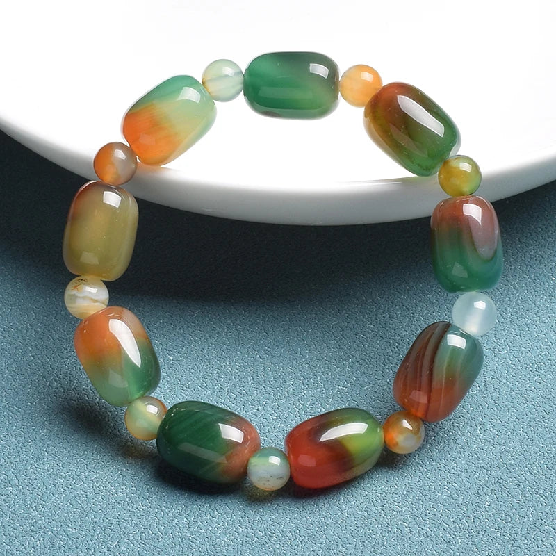 Natural Stone Coffee Lace Agates Bracelet