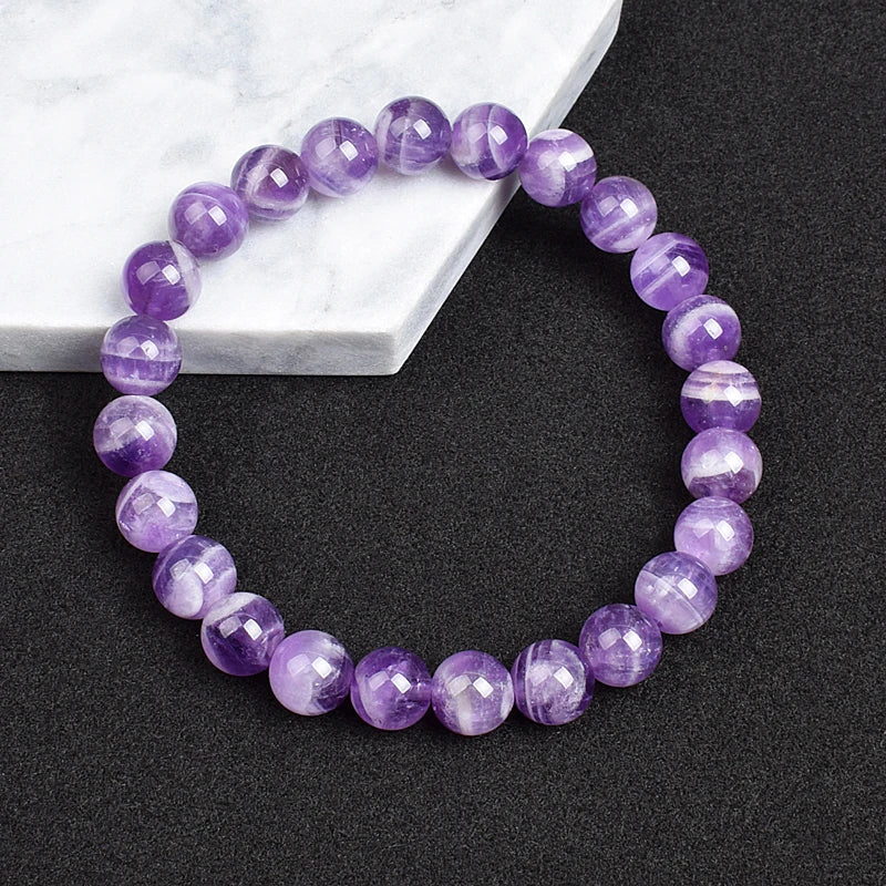 4-12 MM Natural Lace Amethysts Bracelet
