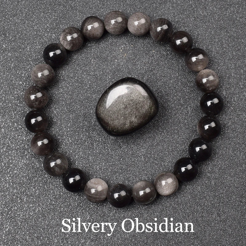 Crystal Blue Green Natural Stone Beads Bracelet