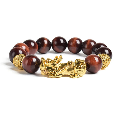 Yellow Elastic Tiger Eye Stone Beads Bracelet