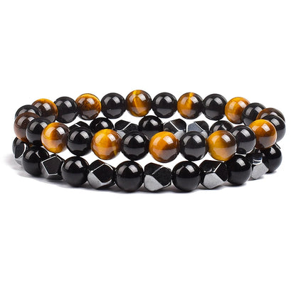 Natural Tiger Eye Beads Couple Bracelets
