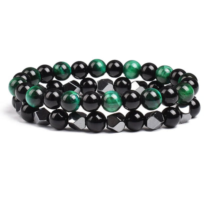 Natural Tiger Eye Beads Couple Bracelets