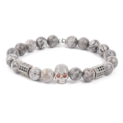Fashion Cubic Zirconia Skull Leopard Bracelet